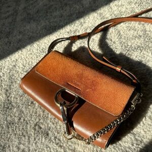 Chloe Suede Calfskin Mini Faye Shoulder Bag Motty